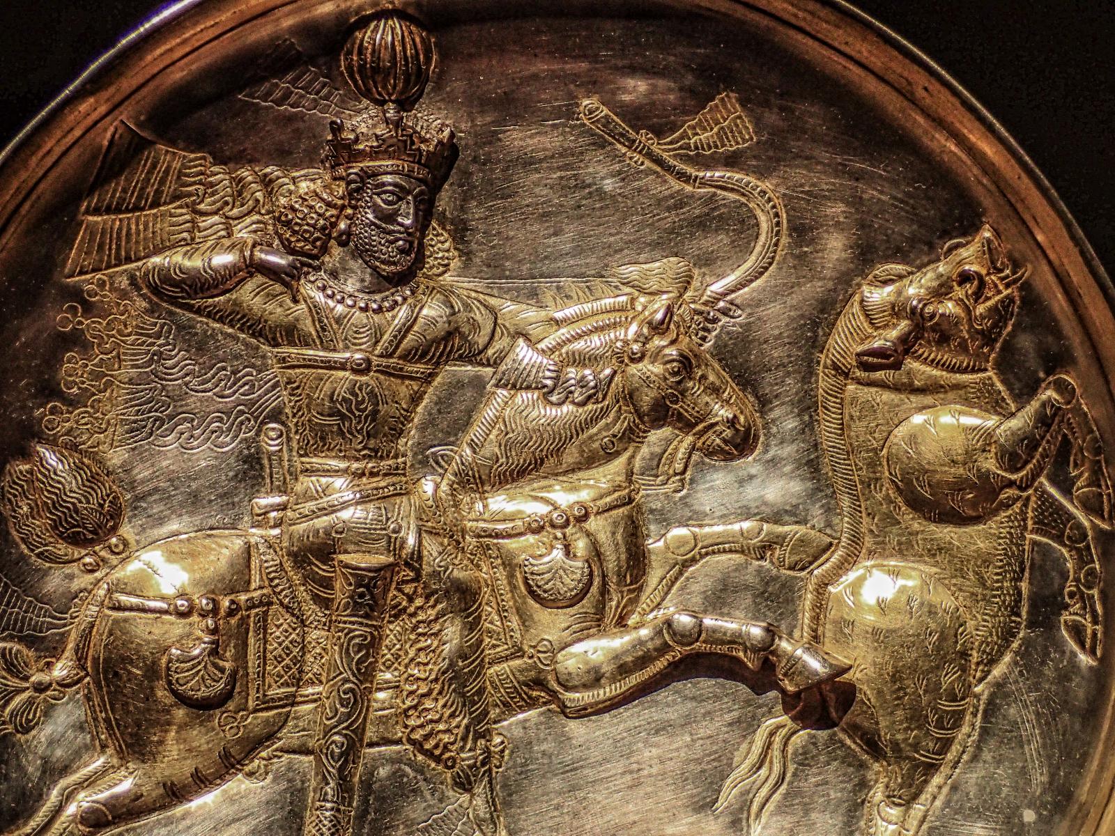 Sasanian silver plate: the king at the hunt.Smithsonian's Sackler Gallery of Asian Art in Washington D.C.